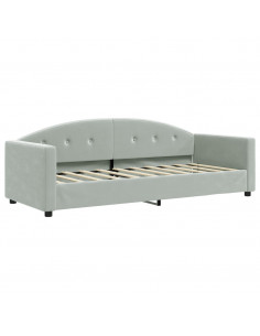 Letto da Giorno Grigio Chiaro 80x200 cm in Velluto 2