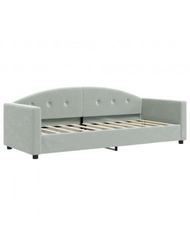 Letto da Giorno Grigio Chiaro 80x200 cm in Velluto