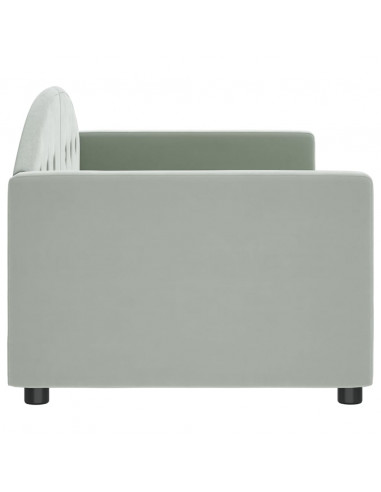 Letto da Giorno Grigio Chiaro 80x200 cm in Velluto