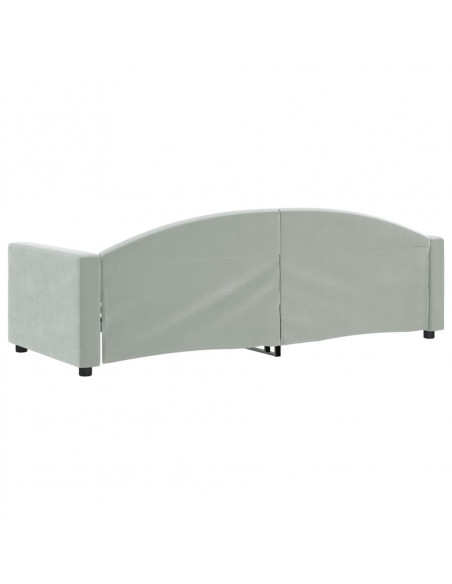 Letto da Giorno Grigio Chiaro 80x200 cm in Velluto