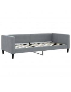 Letto da Giorno Grigio Chiaro 90x190 cm in Tessuto 2