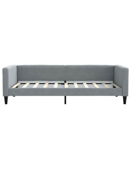 Letto da Giorno Grigio Chiaro 90x190 cm in Tessuto