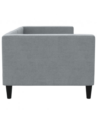 Letto da Giorno Grigio Chiaro 90x190 cm in Tessuto