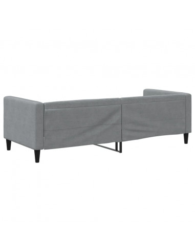 Letto da Giorno Grigio Chiaro 90x190 cm in Tessuto