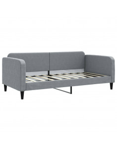 Letto da Giorno Grigio Chiaro 90x190 cm in Tessuto 2