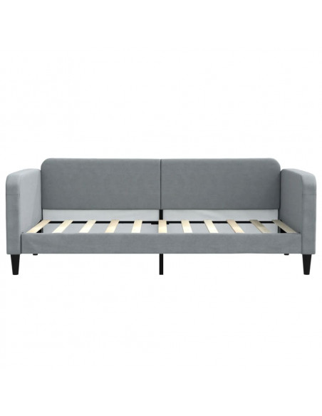 Letto da Giorno Grigio Chiaro 90x190 cm in Tessuto