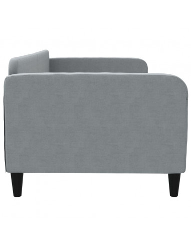 Letto da Giorno Grigio Chiaro 90x190 cm in Tessuto