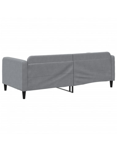 Letto da Giorno Grigio Chiaro 90x190 cm in Tessuto