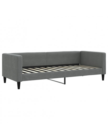 Letto da Giorno Grigio Scuro 80x200 cm in Tessuto