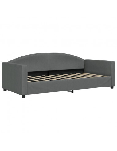 Letto da Giorno Grigio Scuro 90x190 cm in Tessuto