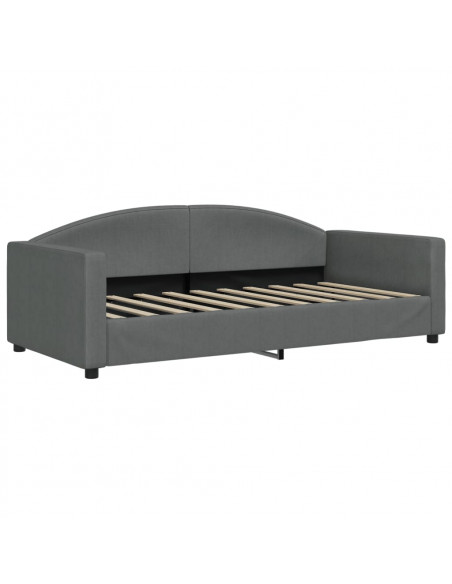 Letto da Giorno Grigio Scuro 90x190 cm in Tessuto