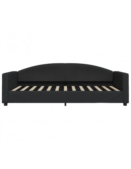 Letto da Giorno Nero 100x200 cm in Tessuto
