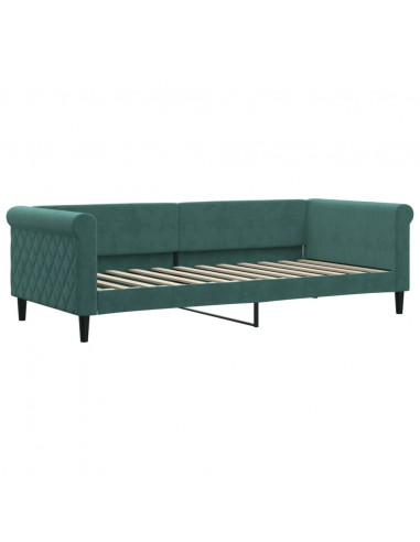 Letto da Giorno Verde Scuro 90x200 cm in Velluto