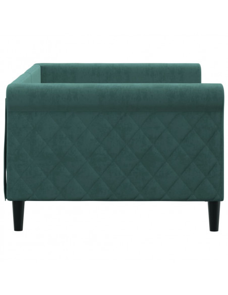 Letto da Giorno Verde Scuro 90x200 cm in Velluto