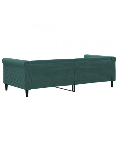 Letto da Giorno Verde Scuro 90x200 cm in Velluto