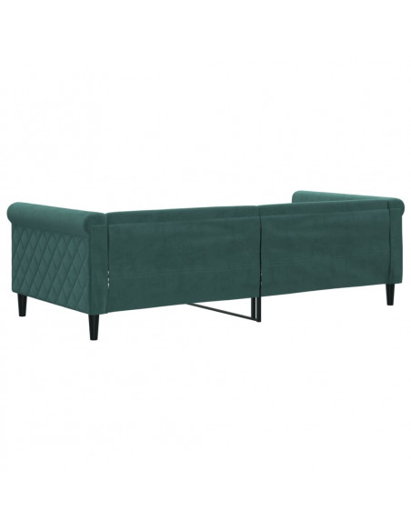 Letto da Giorno Verde Scuro 90x200 cm in Velluto