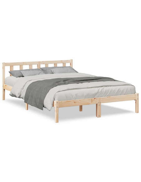 Letto Extra Lungo senza Materasso 140x210 cm in Legno di Pino