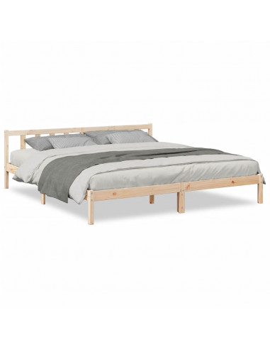 Letto Extra Lungo senza Materasso 180x210 cm in Legno di Pino