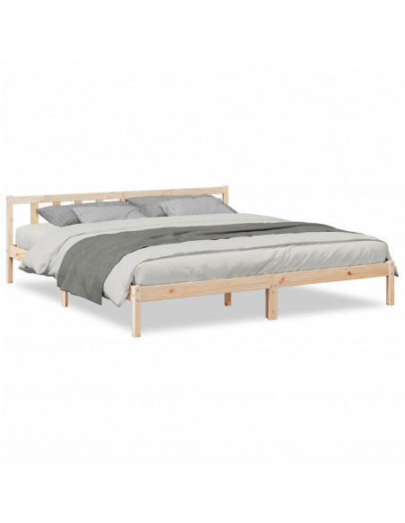 Letto Extra Lungo senza Materasso 180x220 cm in Legno di Pino