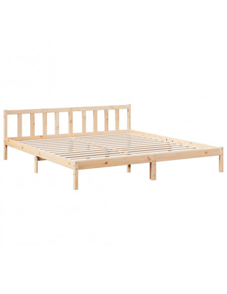 Letto Extra Lungo senza Materasso 180x220 cm in Legno di Pino