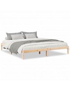 Letto Extra Lungo senza Materasso 180x220 cm in Legno di Pino 2