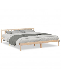 Letto Extra Lungo senza Materasso 200x220 cm in Legno di Pino 2