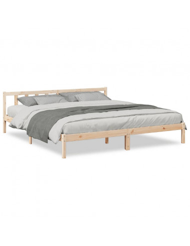 Letto Extra Lungo senza Materasso 200x220 cm in Legno di Pino