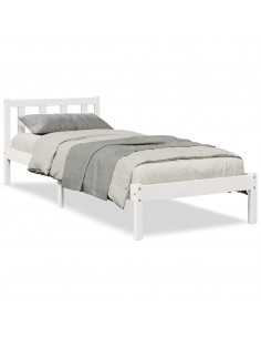 Letto Extra Lungo senza Materasso Bianco 100x210 cm in Pino