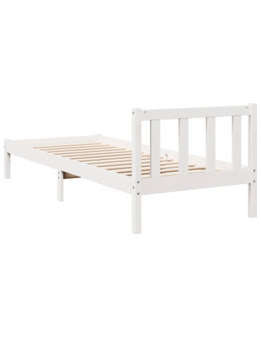 Letto Extra Lungo senza Materasso Bianco 100x210 cm in Pino
