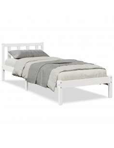 Letto Extra Lungo senza Materasso Bianco 100x220 cm in Pino 2