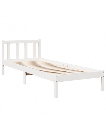 Letto Extra Lungo senza Materasso Bianco 100x220 cm in Pino