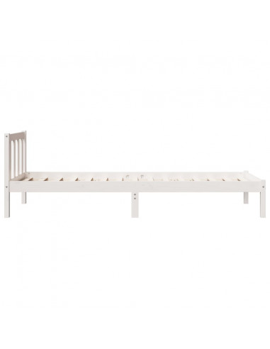 Letto Extra Lungo senza Materasso Bianco 100x220 cm in Pino