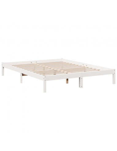 Letto Extra Lungo senza Materasso Bianco 140x220 cm in Pino