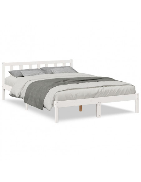 Letto Extra Lungo senza Materasso Bianco 140x220 cm in Pino