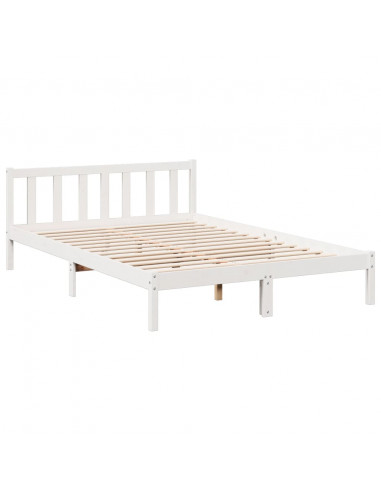 Letto Extra Lungo senza Materasso Bianco 140x220 cm in Pino