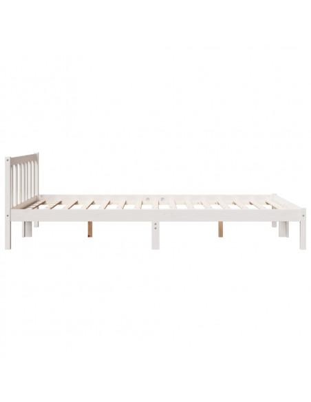 Letto Extra Lungo senza Materasso Bianco 140x220 cm in Pino