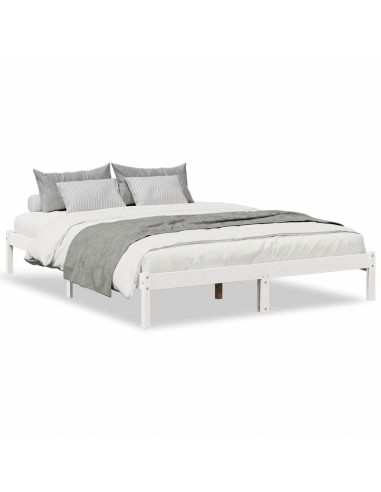 Letto Extra Lungo senza Materasso Bianco 180x200 cm in Pino