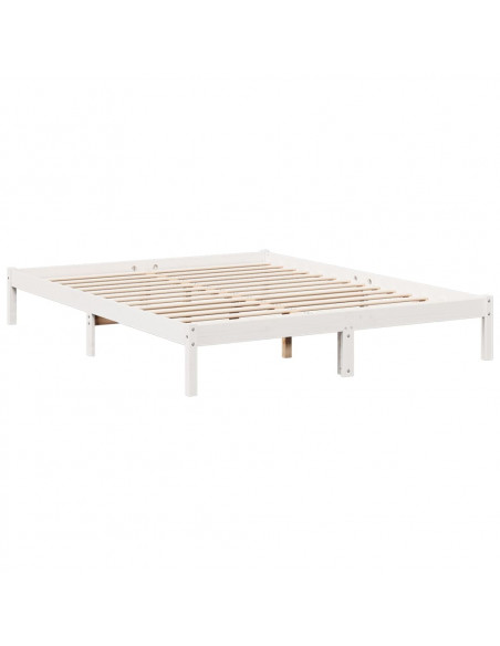 Letto Extra Lungo senza Materasso Bianco 180x200 cm in Pino