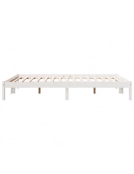 Letto Extra Lungo senza Materasso Bianco 180x200 cm in Pino