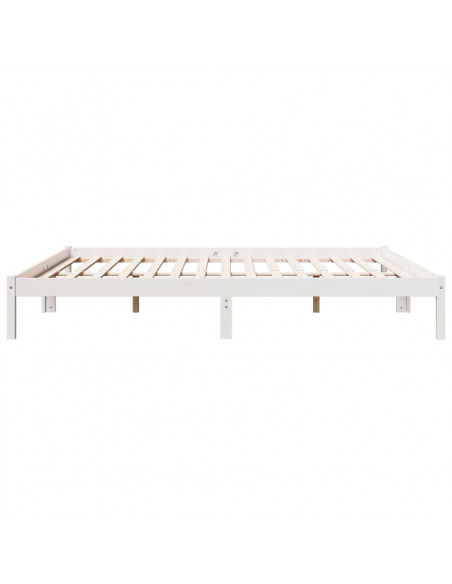 Letto Extra Lungo senza Materasso Bianco 180x220 cm in Pino