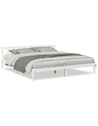 Letto Extra Lungo senza Materasso Bianco 200x210 cm in Pino