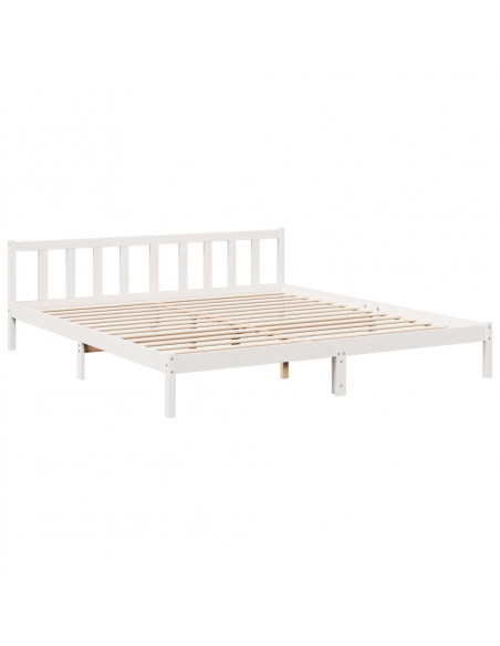 Letto Extra Lungo senza Materasso Bianco 200x210 cm in Pino