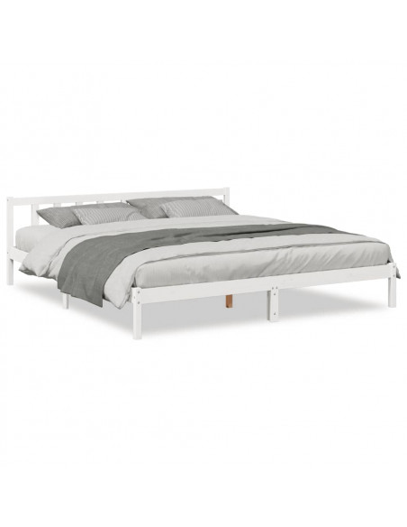 Letto Extra Lungo senza Materasso Bianco 200x220 cm in Pino