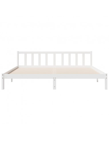Letto Extra Lungo senza Materasso Bianco 200x220 cm in Pino