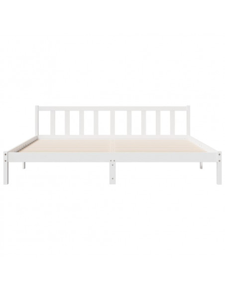 Letto Extra Lungo senza Materasso Bianco 200x220 cm in Pino