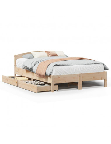 Letto senza Materasso 120x190 cm in Legno Massello di Pino