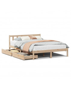 Letto senza Materasso 135x190 cm in Legno Massello di Pino 2
