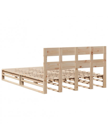 Letto senza Materasso 135x190 cm in Legno Massello di Pino