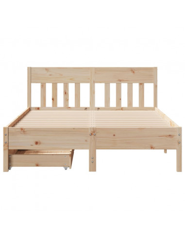 Letto senza Materasso 135x190 cm in Legno Massello di Pino