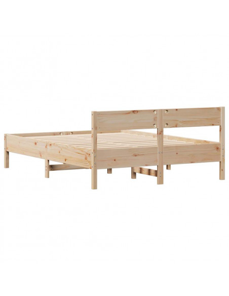 Letto senza Materasso 135x190 cm in Legno Massello di Pino